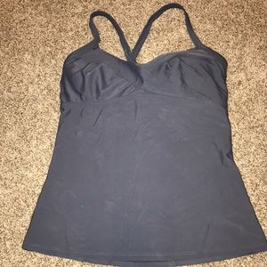 Athleta Tankini Swim Top Sz 34 D/DD Tall Gray